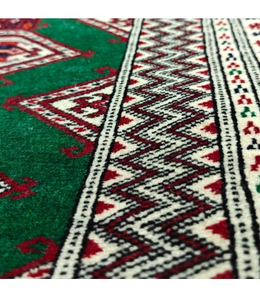 Tapete turcomano do Mar Cáspio - Desenho geométrico de banda Bazoo - 190x138 cm